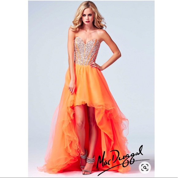 Neon orange prom dress Clearance